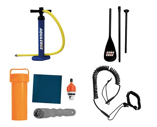 Aquacruz inflatable stand up paddle board SUP accessories